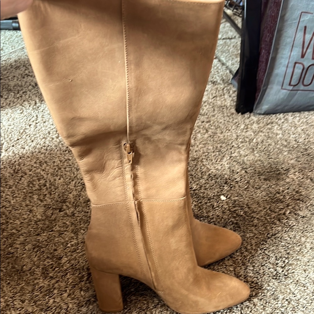 Steve Madden Tan Heeled Boots Suede